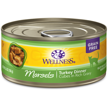 Wellness Grain Free Turkey Morsels Dinner - 5 oz Cans - Case of 24-product-tile