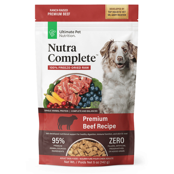 Ultimate Pet Nutrition Nutra Complete Freeze Dried Raw Beef Dog Food 5 oz Bag-product-tile