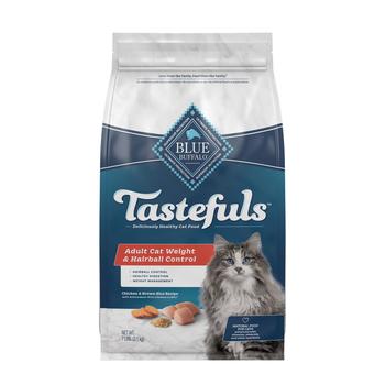 Blue Buffalo BLUE Tastefuls Adult Weight & Hairball Control Chicken and Brown Rice Recipe Dry Cat Food 7 lb Bag-product-tile