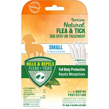 Tropiclean Flea & Tick Spot On Treatment Small Dog 4 Pk-product-tile