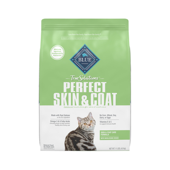 Blue Buffalo True Solutions Perfect Coat Skin & Coat Formula Adult Dry Cat Food 11 lb Bag-product-tile