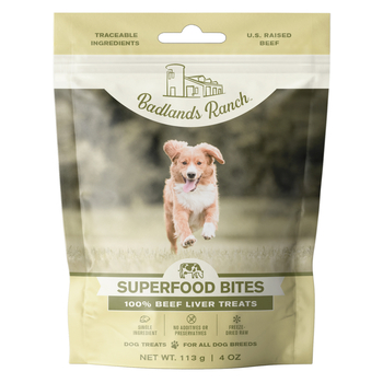 Badlands Ranch Superfood Bites 100% Beef Liver Freeze Dried Raw Dog Treats 4 oz Bag-product-tile