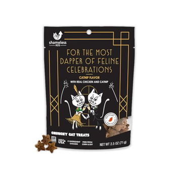 Shameless Pets Celebration, For the Most Dapper of Feline Celebrations Crunchy Cat Treats - Chicken & Catnip Flavor (2.5 oz Bag)-product-tile