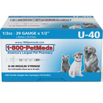 U-40 Syringes for ProZinc & Vetsulin Insulin .5cc 29g x 1/2" 100ct  box U-40 Syringes for ProZinc & Vetsulin Insulin .5cc 29g x 1/2" 100ct  box-product-tile