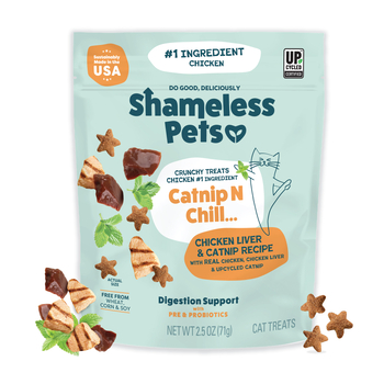 Shameless Pets Catnip N Chill- Chicken Liver Recipe Crunchy Cat Treats - 2.5 oz Bag-product-tile
