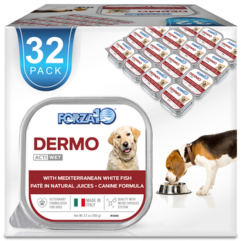 Forza10 Nutraceutic ActiWet Dermo Skin Support Icelandic Fish Recipe Wet Dog Food 3.5 oz Trays - Case of 32-product-tile