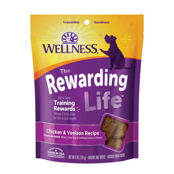 Wellness Rewarding Life Soft & Chewy Grain Free Chicken & Venison Dog Treats - 6 oz Bag-product-tile