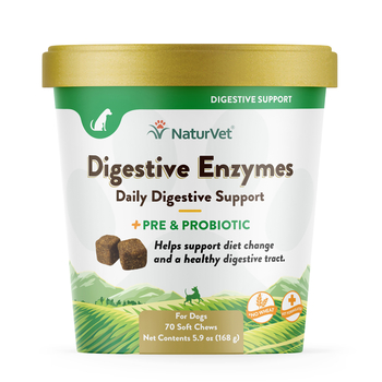 NaturVet Digestive Enzymes Plus Pre & Probiotic Supplement for Dogs Soft Chews 70 ct-product-tile