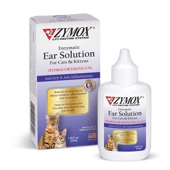 Zymox Cat & Kitten Ear Solution with 0.5% Hydrocortisone 1.25 oz. Bottle-product-tile