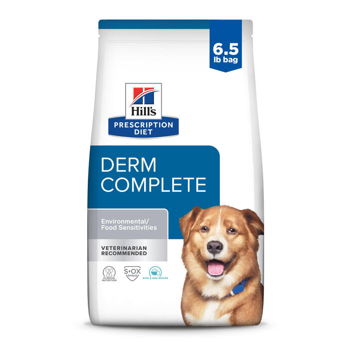 Hill's Prescription Diet Derm Complete Environmental/Food Sensitivities Rice & Egg Recipe Dry Dog Food - 6.5 lb Bag Hill's Prescription Diet Derm Complete Environmental/Food Sensitivities Rice & Egg Recipe Dry Dog Food - 6.5 lb Bag product detail number 1.0
