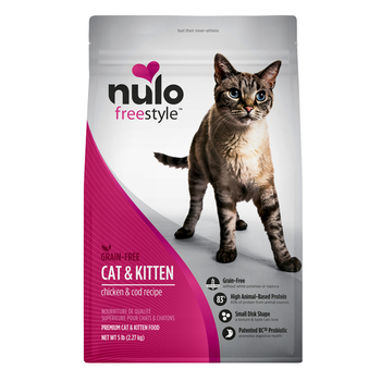 Nulo FreeStyle Grain-Free Chicken & Cod Dry Cat & Kitten Food 5 lb Bag-product-tile