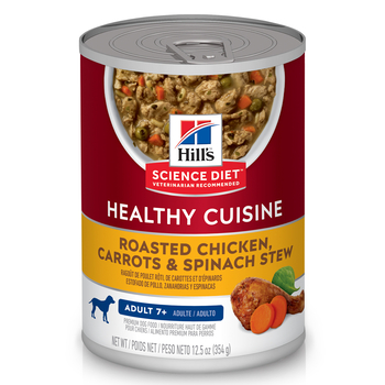 Hill's Science Diet Adult 7+ Healthy Cuisine Roasted Chicken, Carrots & Spinach Stew Wet Dog Food - 12.5 oz Cans - Case of 12-product-tile