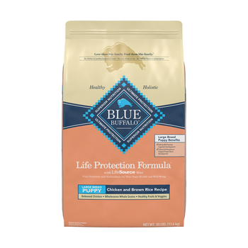 Blue Buffalo Large Breed Puppy Chicken & Brown Recipe Rice Dry Dog Food 30 lb Bag-product-tile