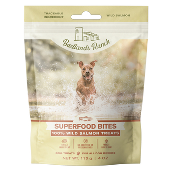 Badlands Ranch Superfood Bites 100% Salmon Freeze Dried Raw Dog Treats 4 oz Bag-product-tile