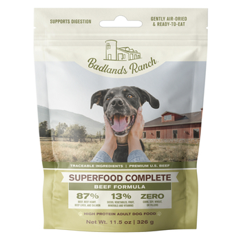 Badlands Ranch Superfood Complete Beef Formula Air Dried Dog Food 11.5 oz Bag-product-tile