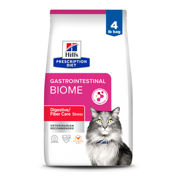 Hill's Prescription Diet Gastrointestinal Biome Digestive/Fiber Care with Chicken Dry Cat Food - 4 lb Bag-product-tile