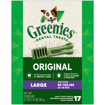 Greenies Original Large Natural Dental Dog Treats - 27 oz. Pack (17 Treats)-product-tile