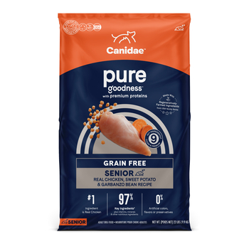 Canidae PURE Grain Free Senior Chicken, Sweet Potato and Garbanzo Bean Recipe Dry Dog Food 22 lb Bag-product-tile
