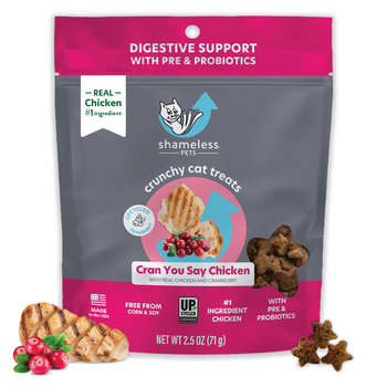 Shameless Pets Cran You Say Chicken Crunchy Cat Treats - Chicken & Cranberry Flavor (2.5 oz Bag)-product-tile