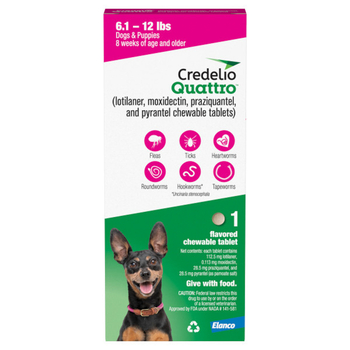 Credelio Quattro Chewable Tablet for Dogs 6.1-12lbs - 1 pack-product-tile