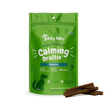 Zesty Paws Hemp Elements Calming OraStix Peppermint Dental Chew Supplement for Dogs - 12 oz Bag-product-tile