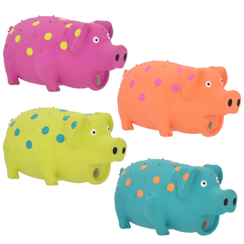 Multipet Globlet Polka Dot Pig Assorted Colors Dog Toy-product-tile