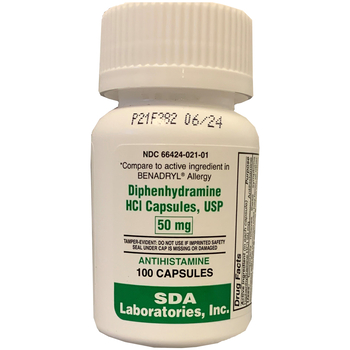 Diphenhydramine (Generic Benadryl) 50 mg Capsules 100 ct Diphenhydramine (Generic Benadryl) 50 mg Capsules 100 ct-product-tile