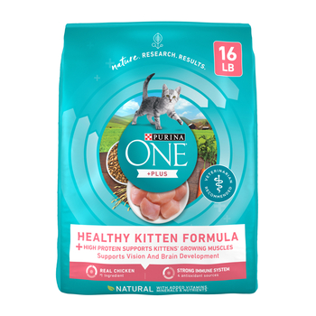 Purina ONE +Plus Healthy Kitten Formula High Protein, Natural Chicken Dry Kitten Food 16 lb. Bag-product-tile