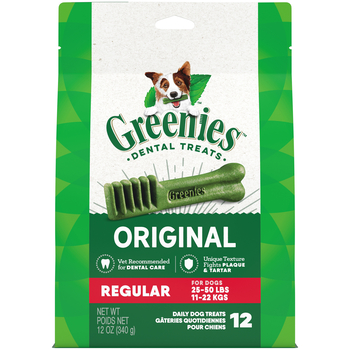 Greenies Original Regular Natural Dental Dog Treats - 12 oz. Pack (12 Treats)-product-tile