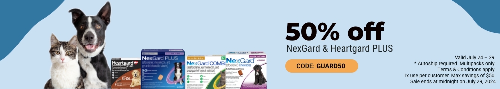 Save 50% on NexGard & Heartgard w/AS