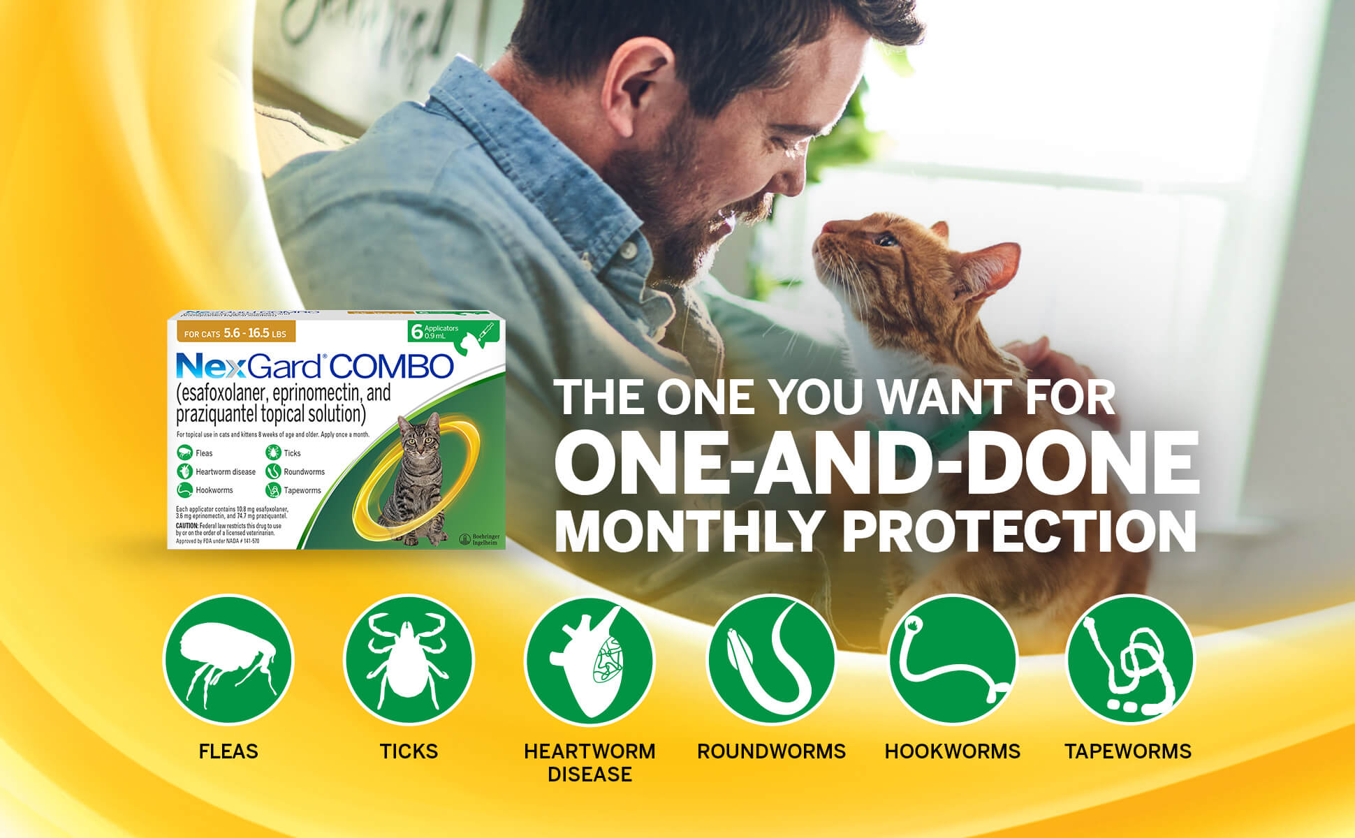 Kills fleas & ticks fast, all month long